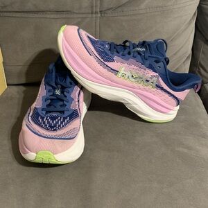 Hoka Women's Sky Flow Sneakers - Pink and Blue